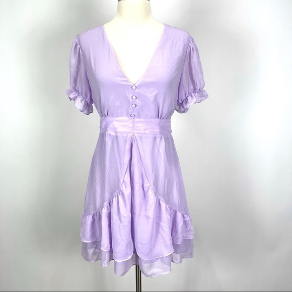 endless rose mini dress fit and flare Lavender - Picture 1 of 6
